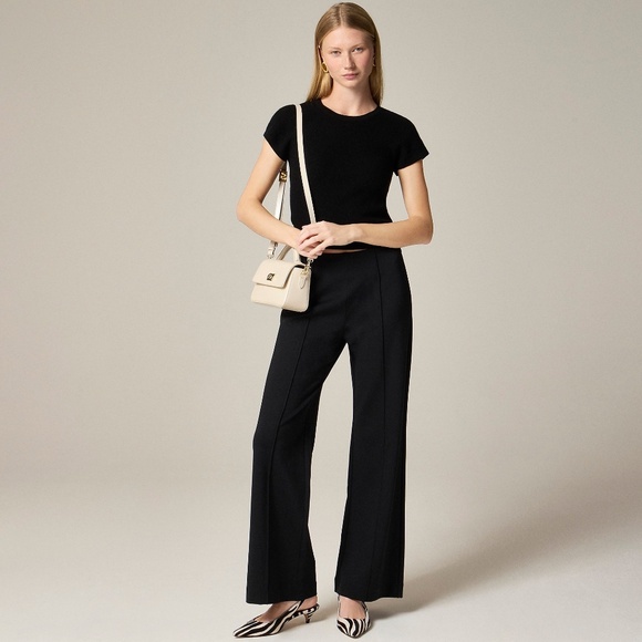 NWT J. Crew Black Wide-leg Pant in Stretch Ponte - S - Picture 6 of 7